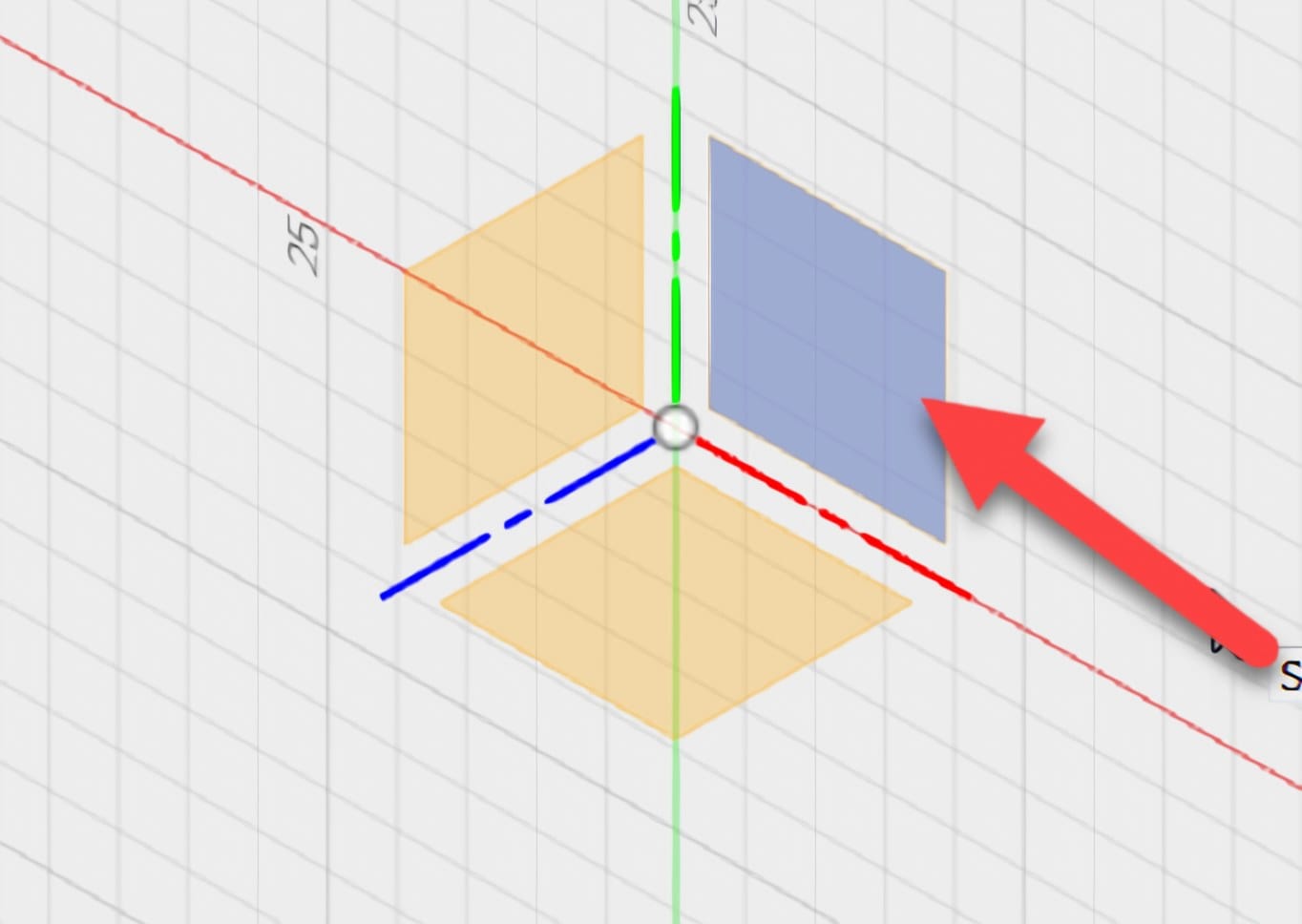 2. Start a sketch on an origin plane