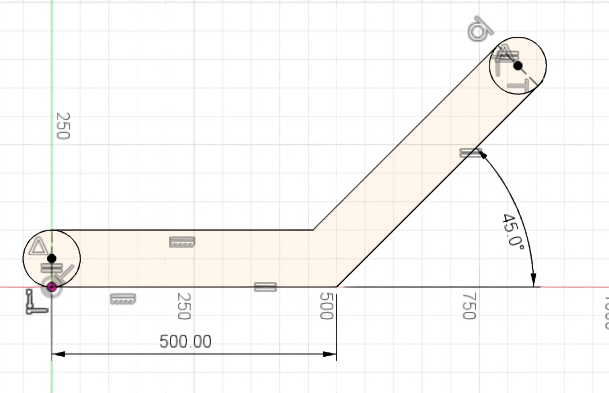 6. Place hole centres with construction geometry