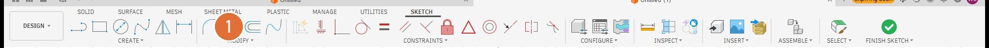 Trim the two edge segments inside the slot toolbar