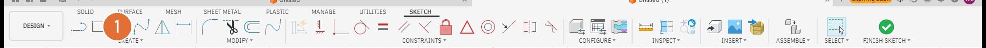 Sketch on top of the drum: a 70 mm circle toolbar