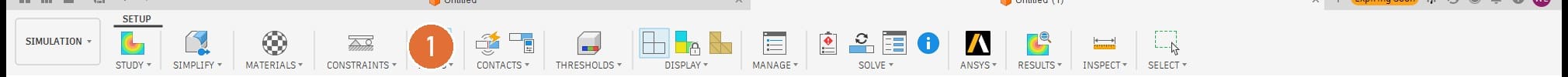 Load: 10 N downwards on the cup floor toolbar