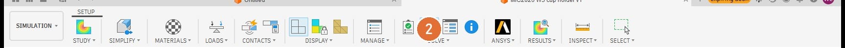 Generate the mesh and solve toolbar