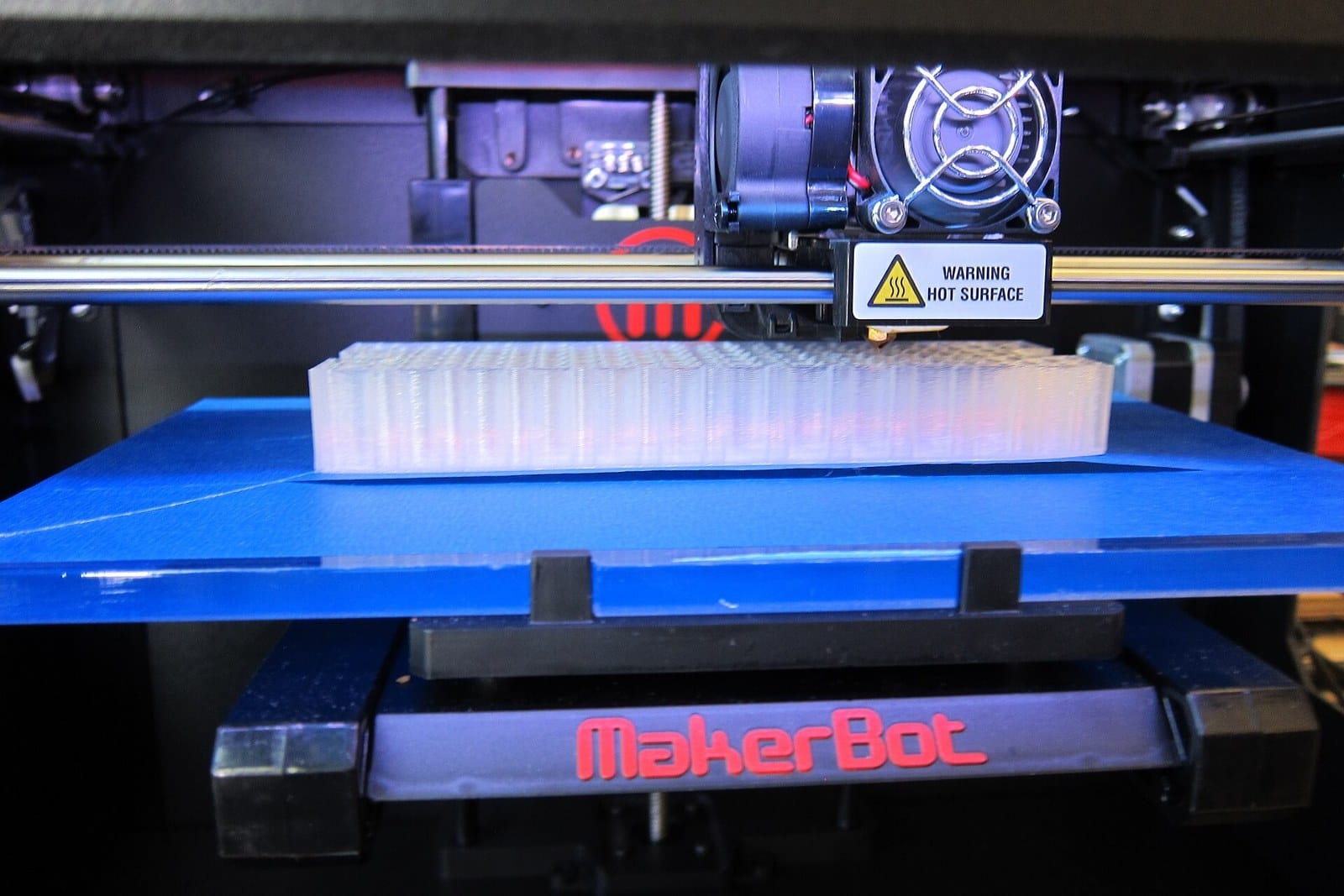 A MakerBot Replicator 2 desktop 3D printer